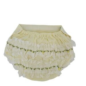 Vintage Handi-panti Alexis Yellow ruffle lace diaper cover bloomer snap 13-18 lb